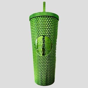 Starbucks | Holiday Metallic Green Chrome Studded Tumbler